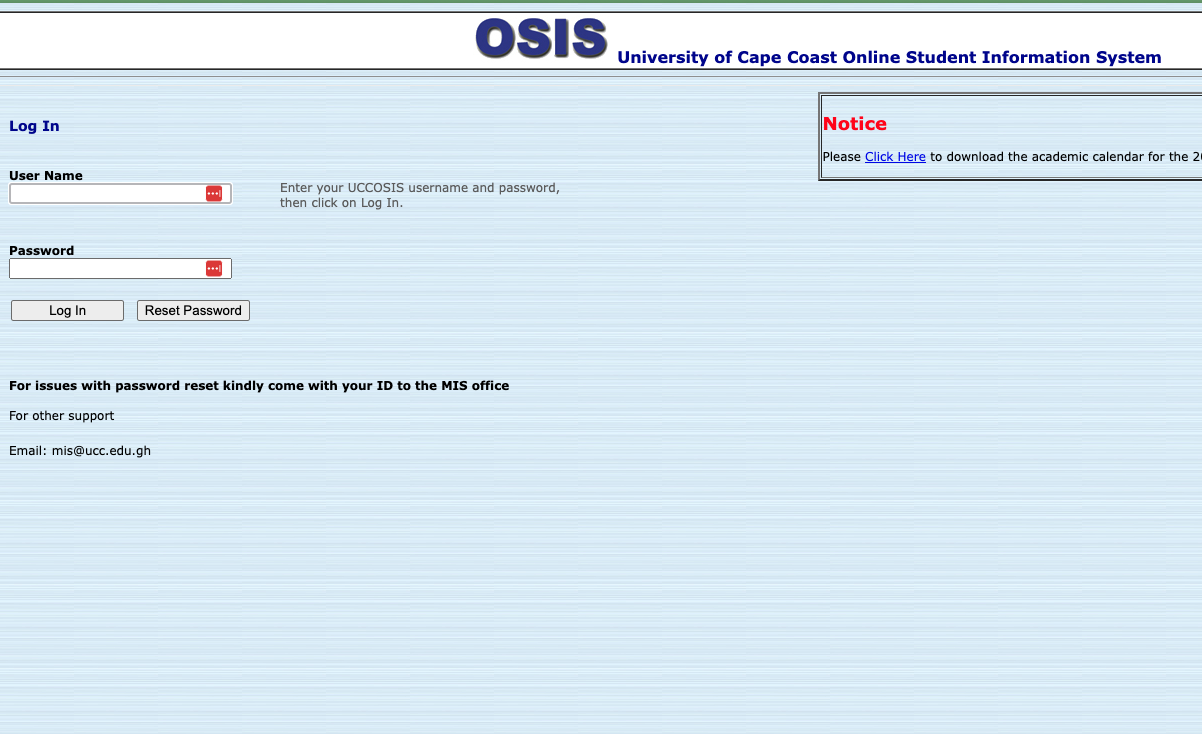 Student Information System Ucosis